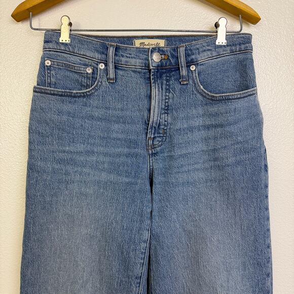 Madewell The Perfect Vintage Wide Leg Jeans 27P Petite Womens Blue Casual 26.5in - Picture 3 of 11